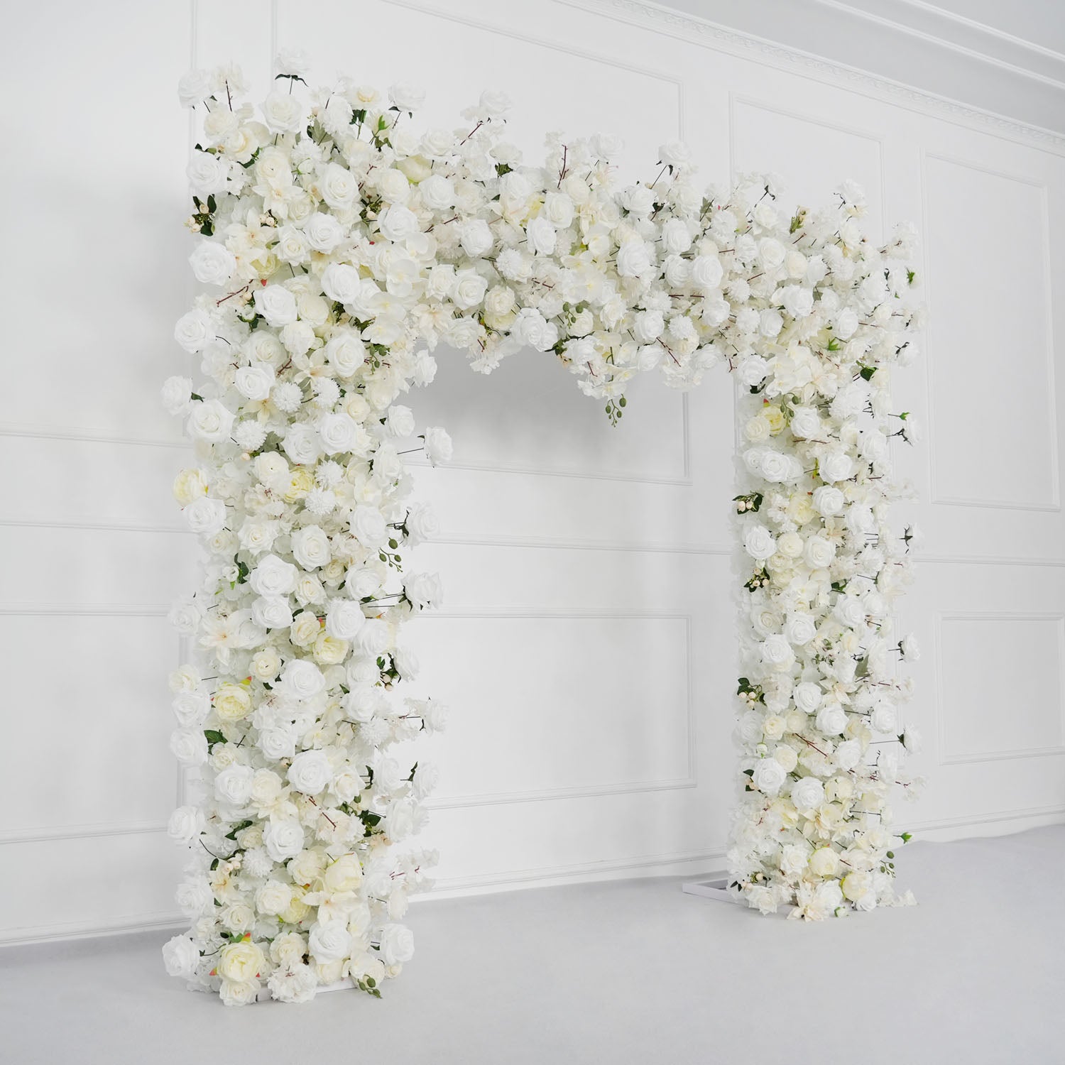 White Rose Flower Row Wedding Background Frame Arch
